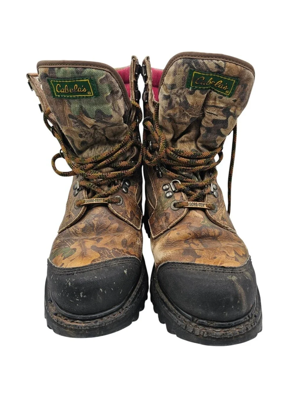 Mens Cabelas Thinsulate 800 Gram 8.25” Camo Boots Size 7 Leather Hunting